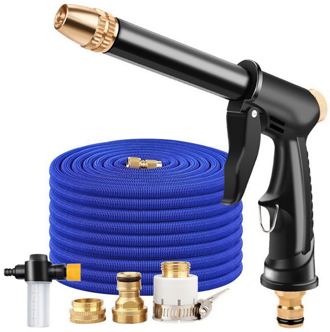 정싱 초강력 고압분사기 세차 베란다 정원 과수원 청소 물 호스 워터건 분사기, 분사기+7.5m 호스, 1세트