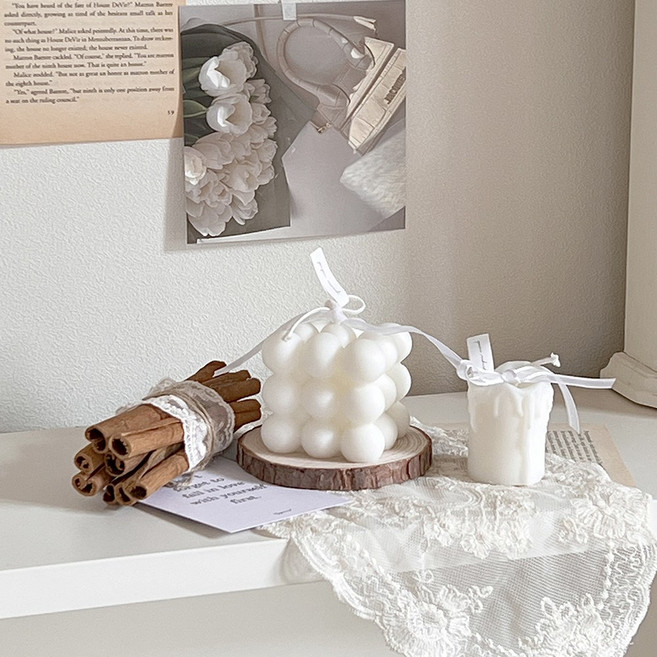 홈데코 5종 세트 (인기 캔들 2종+소품 3종+선물포장+쇼핑백), 블랙베리&베이