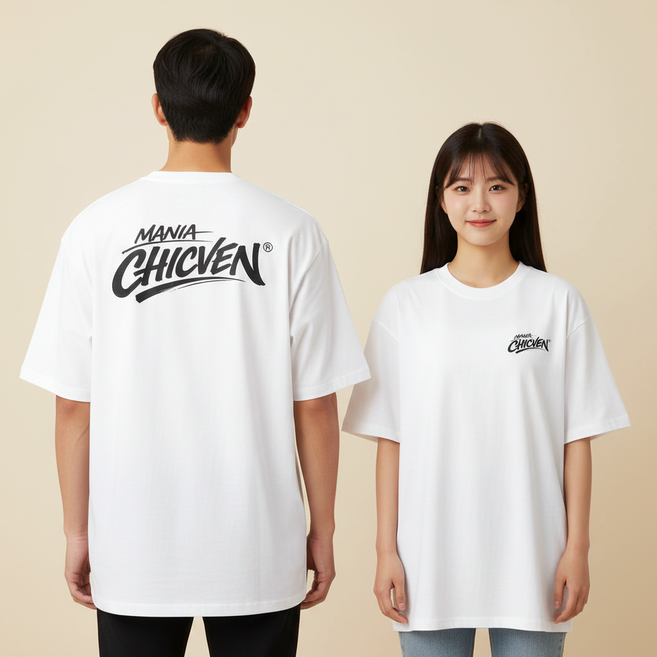 매니아 남자 오버핏 프린팅 반팔 티셔츠 빅사이즈