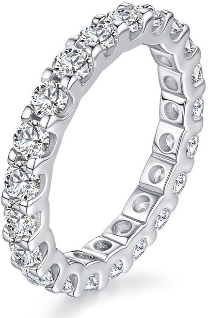 시르겜스 모이사나이트 원형 모조 다이아몬드 테니스 반지 XDMSZ-015