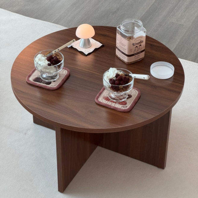 도르리 거실 사이드테이블 소파테이블 침대 협탁 원목 테이블, 브라운 L