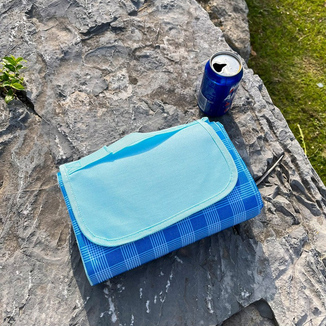 防潮野餐墊 戶外用品, 小藍格