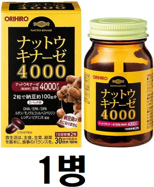 일본 오리히로 낫토키나제 4000FU (30일분 60정), 60정, 1개