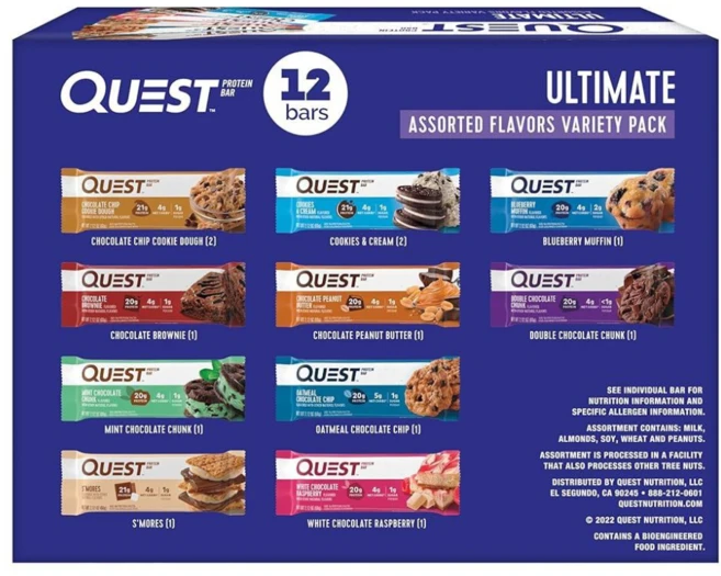 퀘스트 프로틴바 얼티밋 버라이어티팩 12 개, 720g, 1개 - 쿠팡