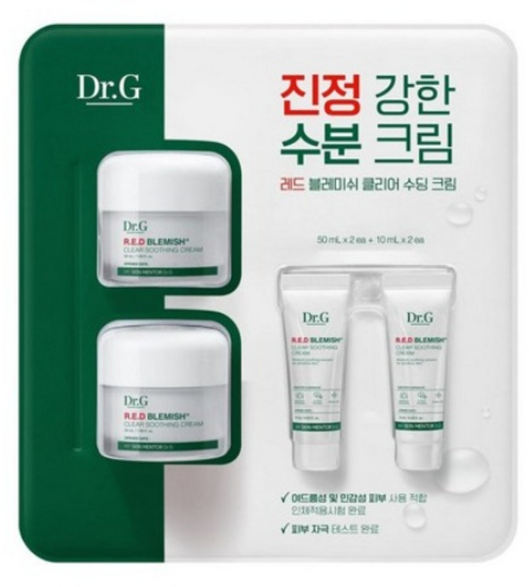 닥터지 레드 블레미쉬 클리어 수딩크림 50ml(2ea)+10ml(2ea) 시카 수분 진정, 50ml