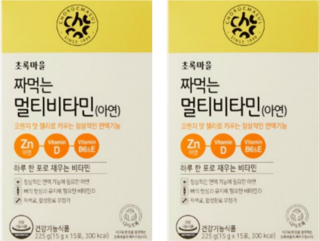 (초록마을) 짜먹는 멀티비타민, 15g, 2개