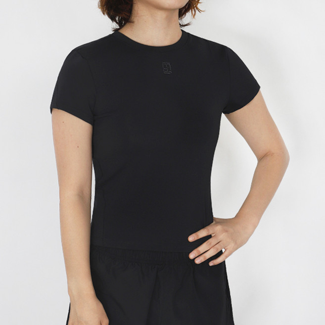 나이키 우먼스 W Court 어드밴티지 DRI-FIT 반팔 Tennis 반팔 탑 올블랙