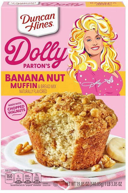 Duncan Hines Dolly Parton's 바나나 너트 맛 머핀 & 브레드 믹스 부활절 브런치 540g(19.5온스), 1, 540g