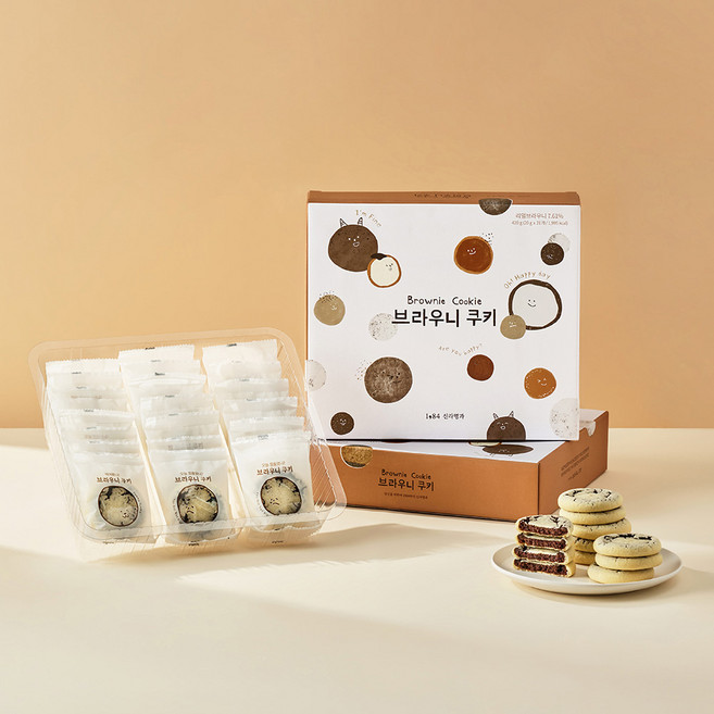 신라명과 브라우니쿠키세트 선물용 쇼핑백 증정, 1세트, 420g