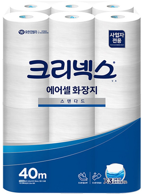 크리넥스 에어셀 화장지 스탠다드 40m, 24롤, 1개