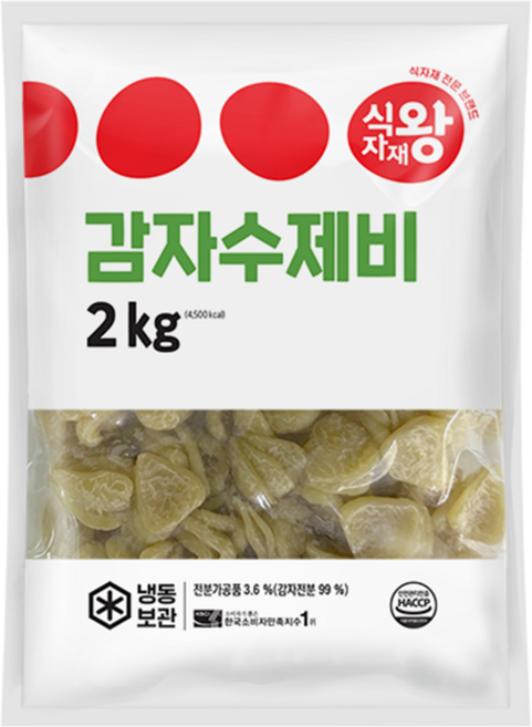 바이오푸드몰_식자재왕 감자수제비 2kg, 3개