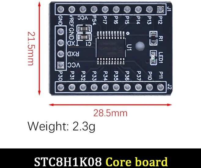 STC8H1K08 core board STC8H1K08-36I-TSSOP20 development demo learning STC8, 01 STC8H1K08
