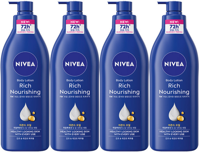 니베아 리치 너리싱 바디로션, 400ml, 4개