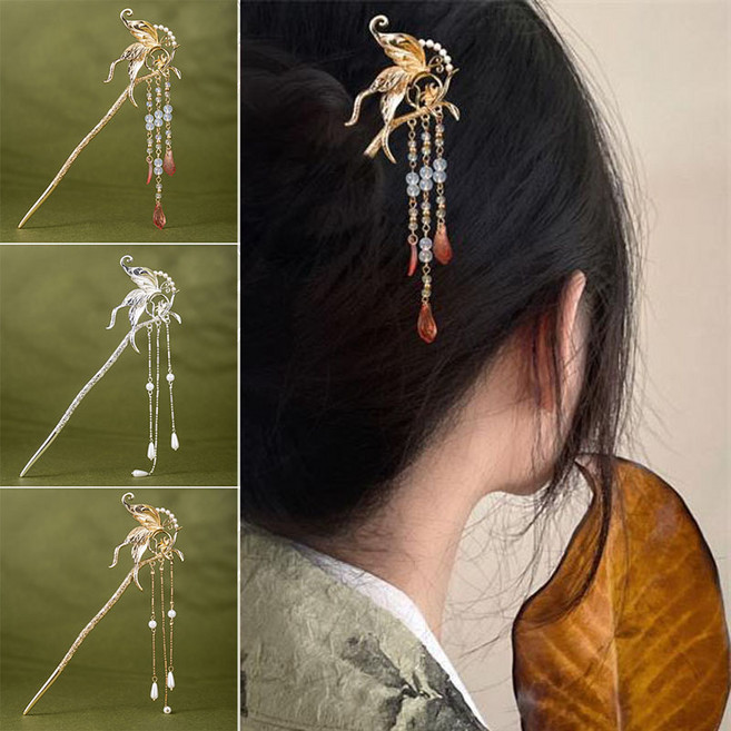 ZMBIRD 롱 태슬 메탈 헤어 비녀 3종세트 N6078