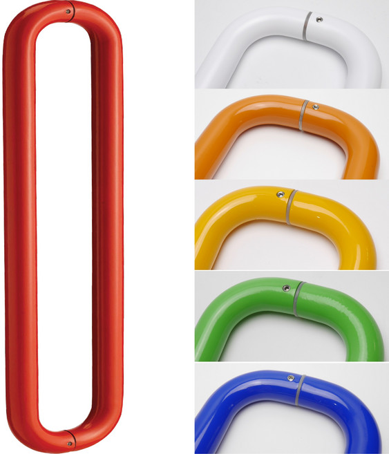 무드체인지 강화도어손잡이 25파이 센터340mm 유리문 상가, 빨강