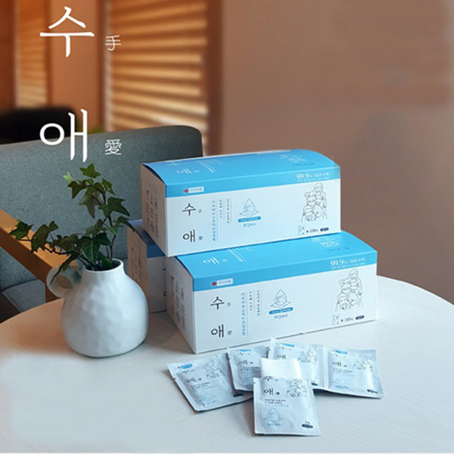 수애 일회용 손소독 알콜 티슈 130매 (개별포장), 1개