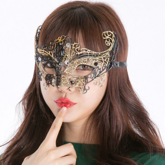 파티쇼 베네치아 레이디 반가면 파티가면 복면가왕 파티 용품, 블랙