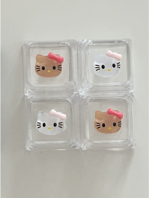 [4pcs+키캡리무버] 고양이 포인트 키캡 키보드 꾸미기 십자축 기계식, 1세트, 투명