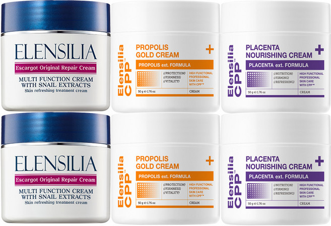 [엘렌실라] 오리지날 달팽이크림 2개 + cpp프로폴리스크림 2개 + cpp플라센타크림 2개, 50g