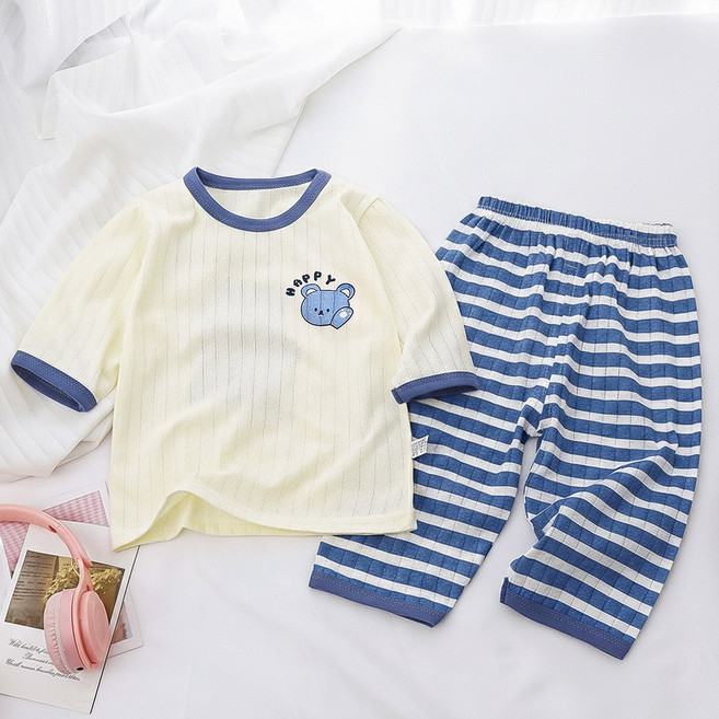 에뜨람 순면 아기 내복 유아 상하세트 반팔 반바지 신생아 봄여름 내의 실내복 통기성 상하복 KC인증상품
