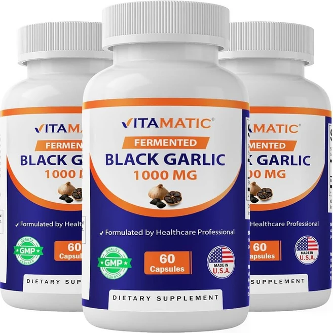 Vitamatic 발효 흑마늘 추출 500mg Black Garlic, 알약/캡슐, 3개, 60정 - 쿠팡