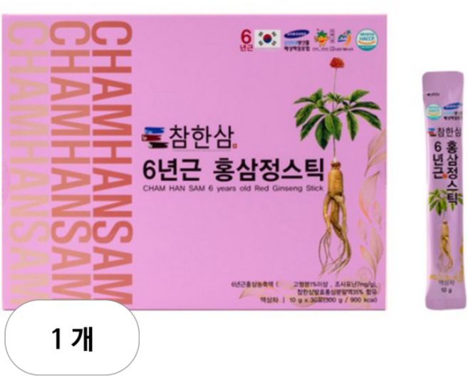 참한삼 6년근 홍삼정스틱 30p + 쇼핑백, 300g, 1개