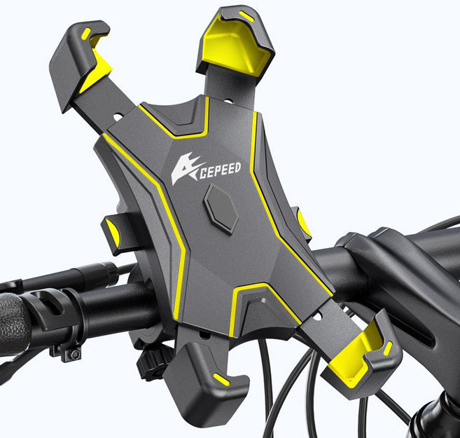 에이스피드 원터치 자전거 휴대폰 거치대, 옐로우, 1개