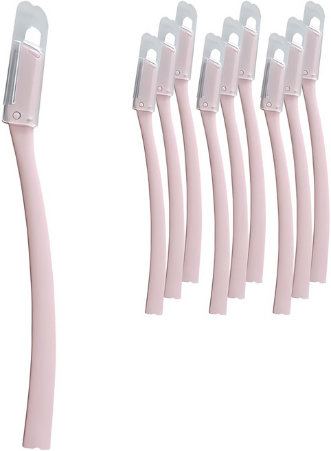 신도프라임 일본칼날 안전캡 눈썹칼, 베이비핑크, 10개