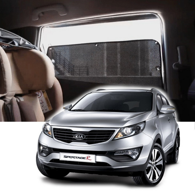 썬블럭 햇빛가리개 커튼 차박 스포티지R (10년3월~15년9월) 1열, 1세트, 1열 검정 스포티지R KW130