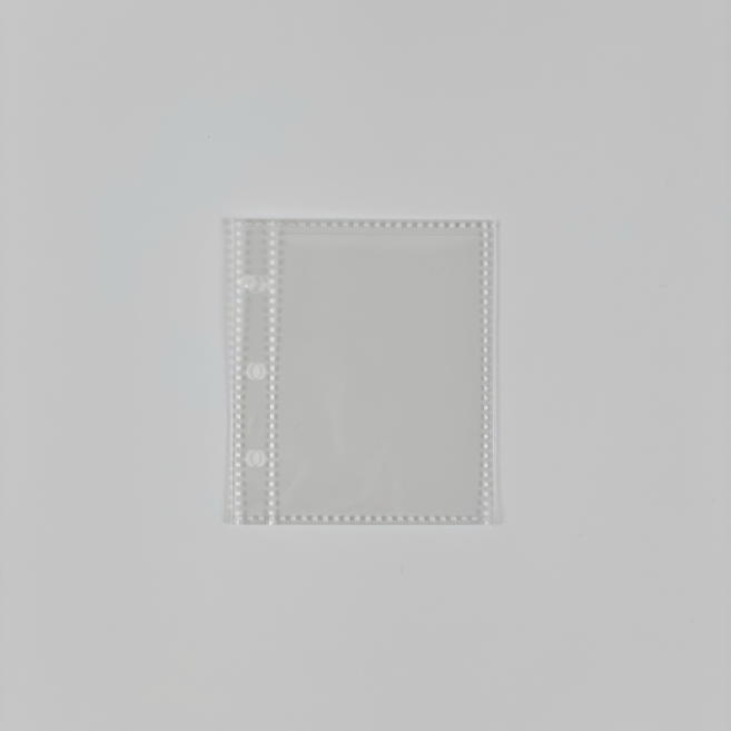 유리시 3공 A8 지퍼 포카 바인더 속지, 베이직 PP 단면 속지(10P)