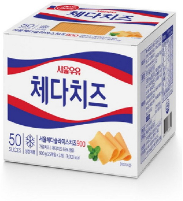 서울우유 체다슬라이스치즈, 900g, 2개