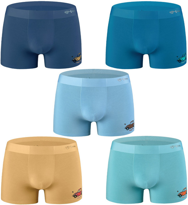 럭키차일드 프리미엄 60수 텐셀 모달스판 남아용 드림카 사각팬티 드로즈 5매세트 아동 키즈 팬티 4세부터12세까지