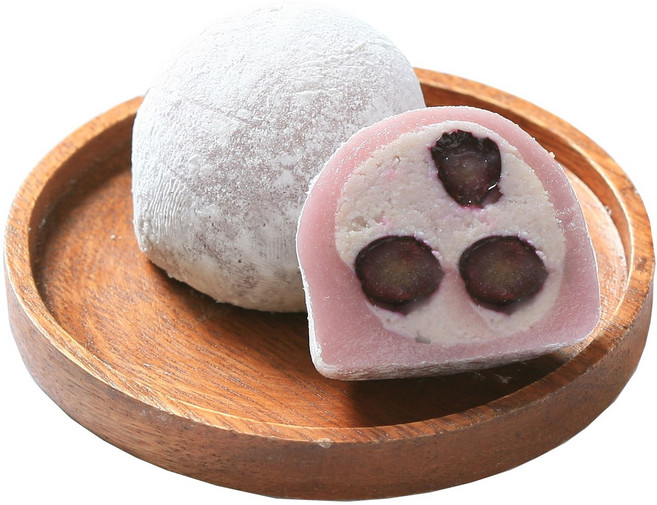 [모이서울] 쫀득 담백 고급스러운 수제과일 블루베리모찌 찹쌀떡 싱글구성(보냉백 냉동포장), 55g, 16개