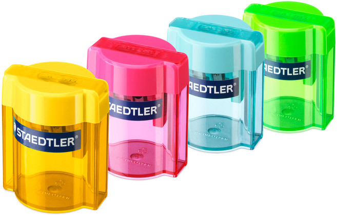 스테들러 슈퍼점보 2홀 연필깎이 513 006 코끼리색연필 호환, 색상랜덤