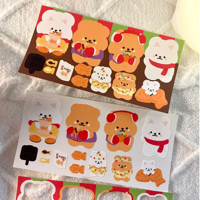 소리샘으로연결 모과모찌 붕어빵 씰스티커