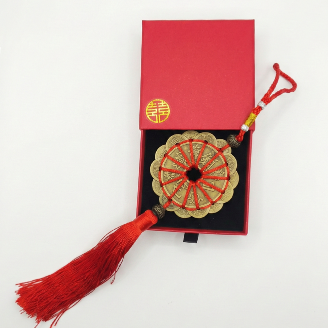 오제전 엽전 풍수 인테리어 장식 선물 세트, 레드