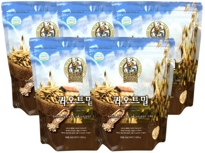 퀵오트밀 x5 오트밀 귀리간식 귀리, 500g, 1개
