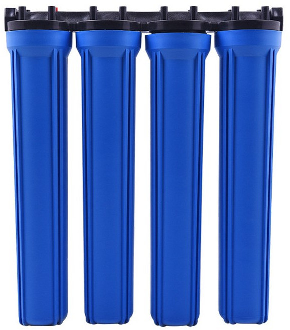 지하수필터 하우징 연수기 석회수필터 녹물제거 20인치, [T11]20인치하우징/4단/파랑/25A, 1개