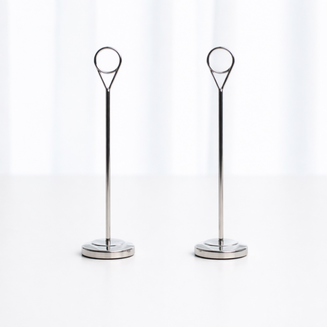 메탈쇼클립 가격표꽂이 메모홀더, 2개, 실버(대)