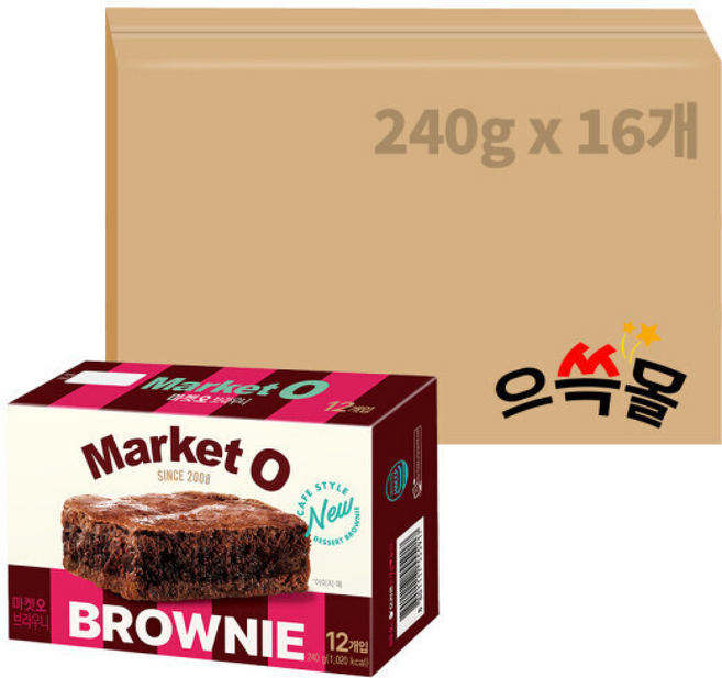 오리온 마켓오 리얼 브라우니, 240g, 16개
