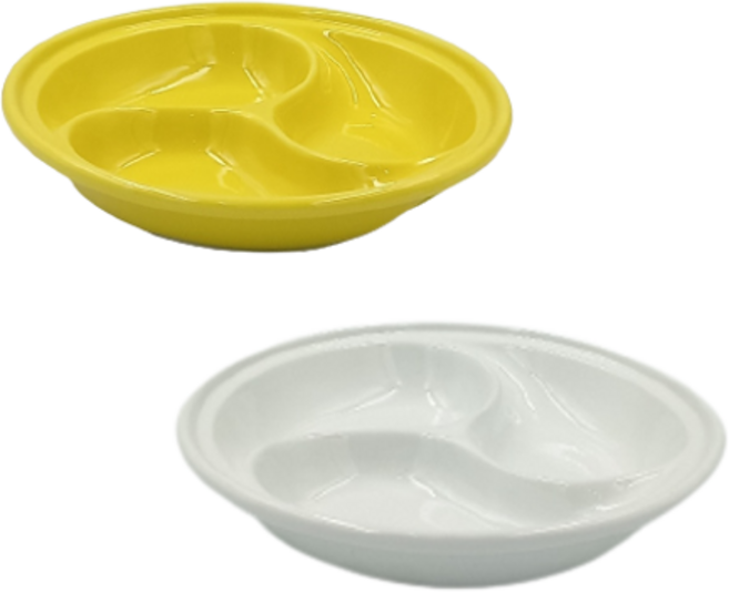 초여도예 동그리3칸찬기 세제없이 흐르는 물에 휘리~릭, 백색, 줄원접시 소, 1개