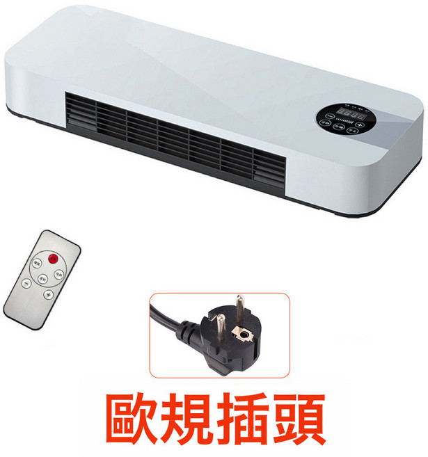冷暖兩用移動小空調壁掛式取暖器家用浴室電暖器熱風機暖風機, 如圖, 冷暖兩用圓潤遙控款歐規插頭