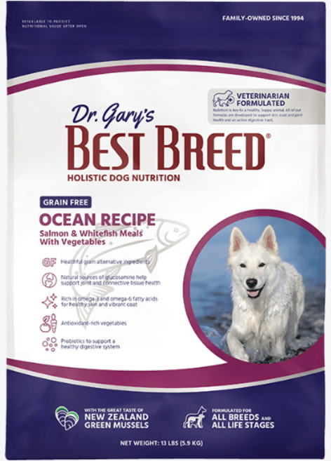 베스트브리드 전연령용 그레인프리 오션 레시피 강아지 사료, 5.9kg, 흰살생선