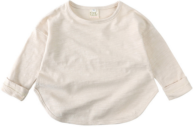 KC인증 아동용 긴팔라운드 베이직 티셔츠