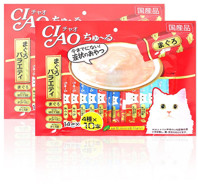 챠오츄르 고양이 버라이어티 간식, 참치, 560g, 2개