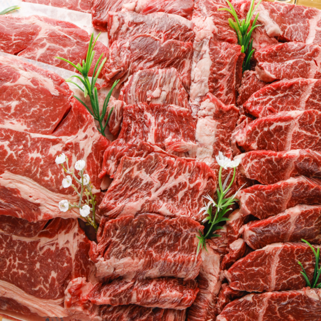 갓성비 소고기 800g 모둠 갈비살 등심 부채살 우삼겹 각 200g 소분포장, 1세트