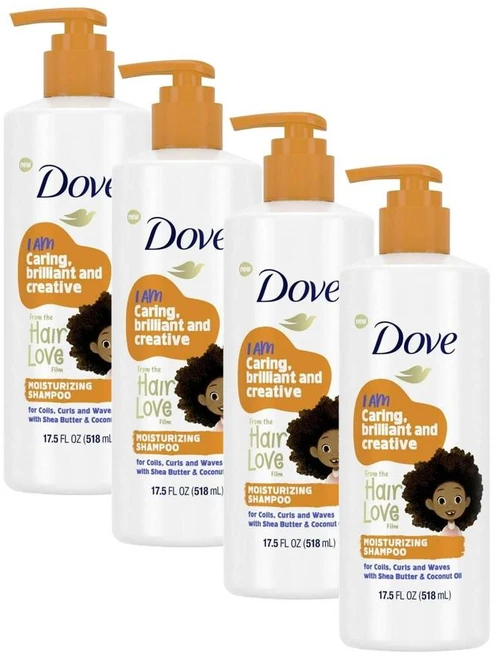 도브 키즈 케어 헤어 러브 모이스처라이징 샴푸 Dove Kids Hair Love, 4개, 518ml - 쿠팡