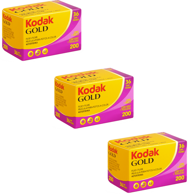 코닥필름 골드 200-36컷 컬러필름 네거티브 [코닥정품] 35mm 일반필름, 200x36컷, 3개