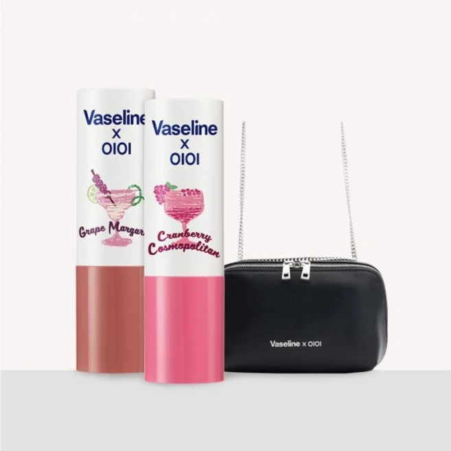 바세린XOIOI 콜라보립테라피 컬러케어 립밤 4.2g 2개 + 미니 크로스백, 크랜베리 코스모폴리탄 4.2g, 애플 마티니 4.2g, 미니크로스백 - 쿠팡