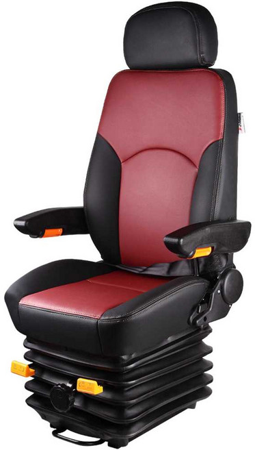 메가트럭 에어 시트 화물차 서스펜션 차량 운전석, 280형 빨강/검정 가죽 이중 팔걸이, 1개